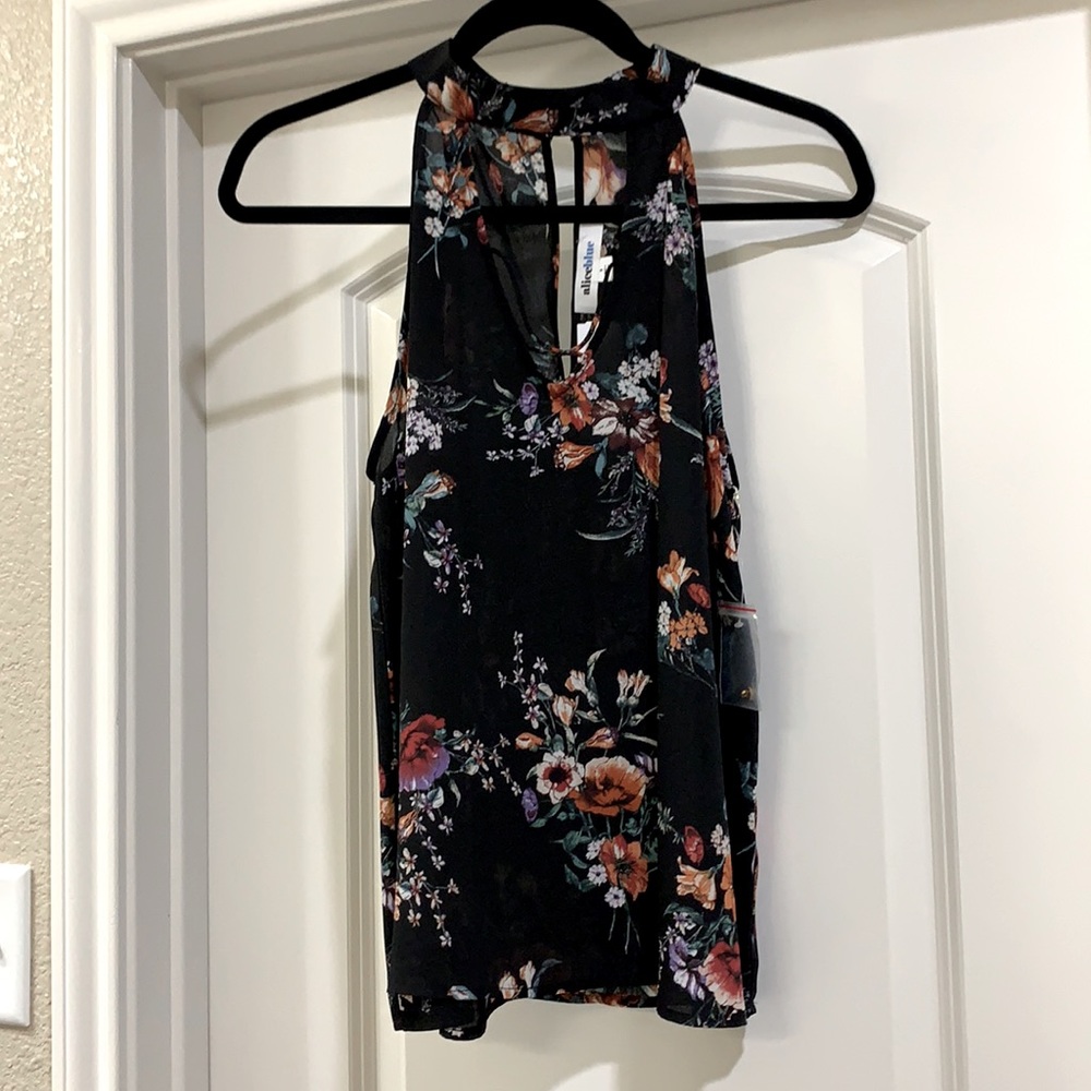 Alice Blue Size Small halter neck top with cries cross neck line